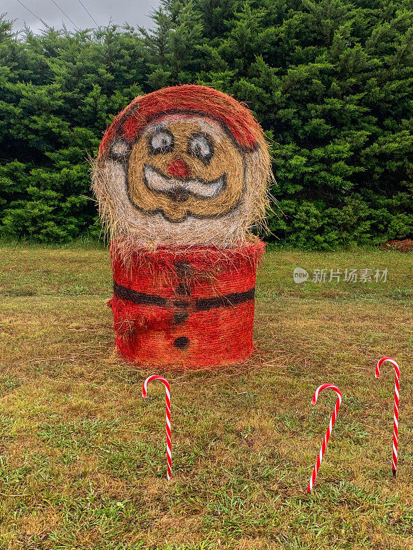 Hay bales with graffiti beside Princes highway in Victoria, Australia